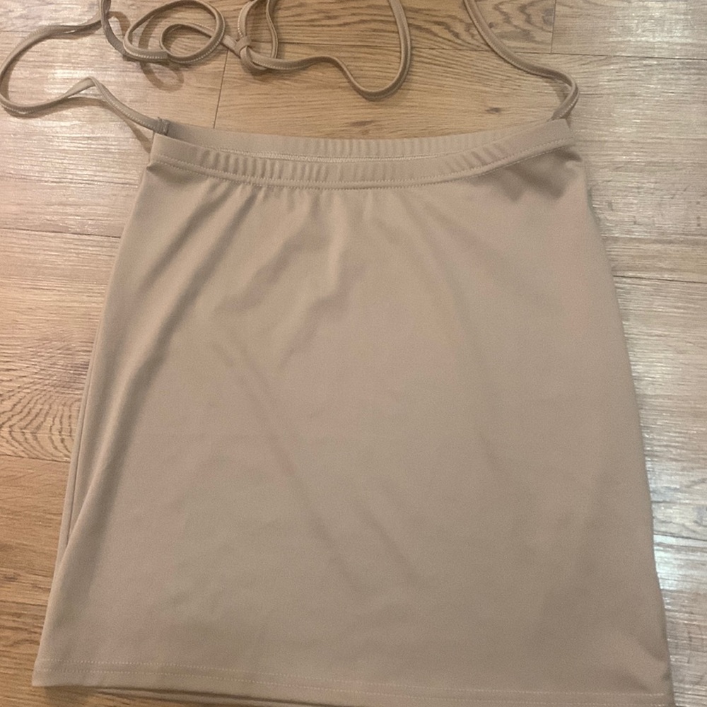 A off brown skirt with string attachments